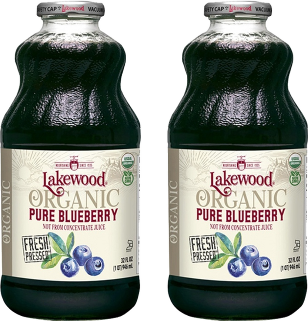 Lakewood 有機純藍莓果汁, 946ml, 2瓶