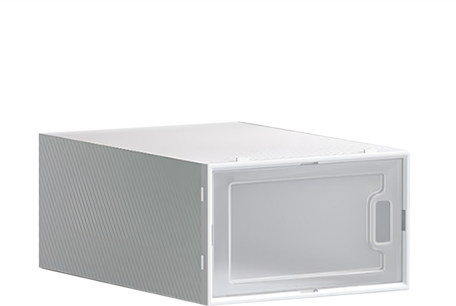 JOSIC 莫蘭迪色側開門鞋盒, 白色, 4個