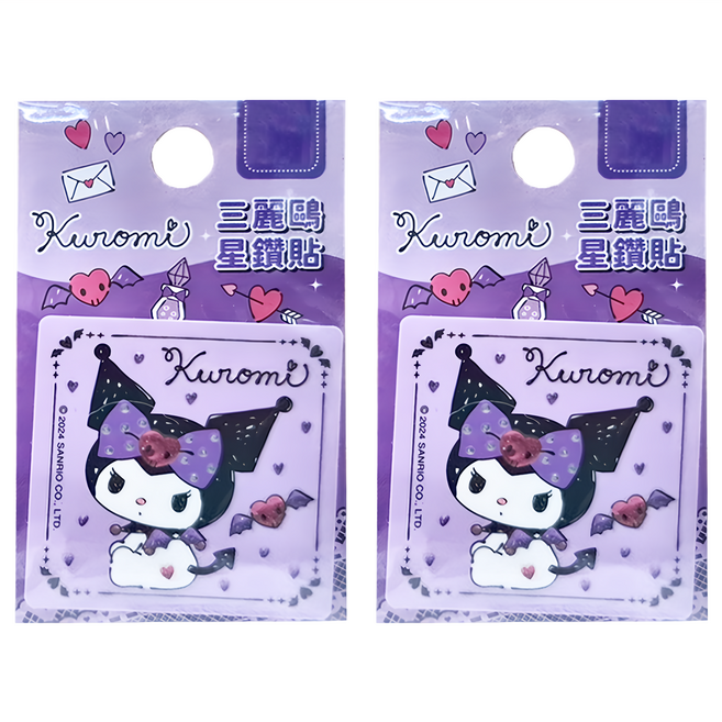 正台 Sanrio 三麗鷗 星鑽貼 2入, 愛心翅膀, 1組