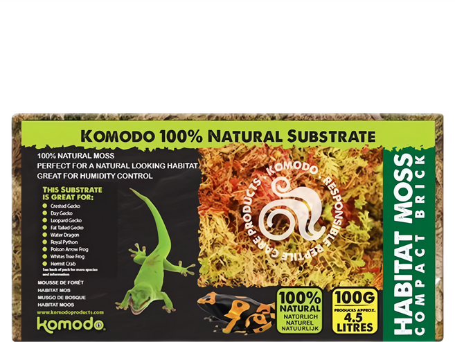 komodo 科魔多 棲息苔蘚磚 100%天然棲息苔蘚 適合自然景觀造景 爬蟲箱造景, 綠色, 1個