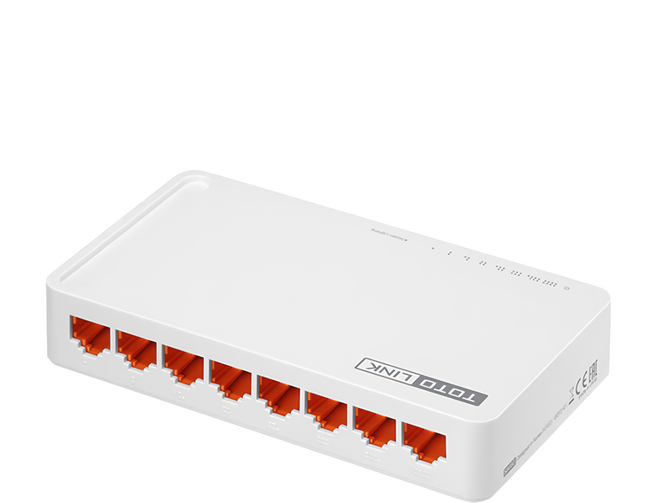 TOTOLINK 8埠GIGA極速乙太網路交換器 S808G 本體 + 外接式電源供應器 + 快速安裝手冊 13.2 x 7.5 x 2.5cm, 1個