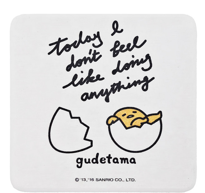 收納王妃 蛋黃哥 硬式珪藻土杯墊 方 2入組, 休憩生活, 1組