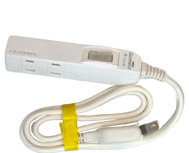 Qonnect 1開4插2P高溫斷電延長線, 1m, 白色, 1條