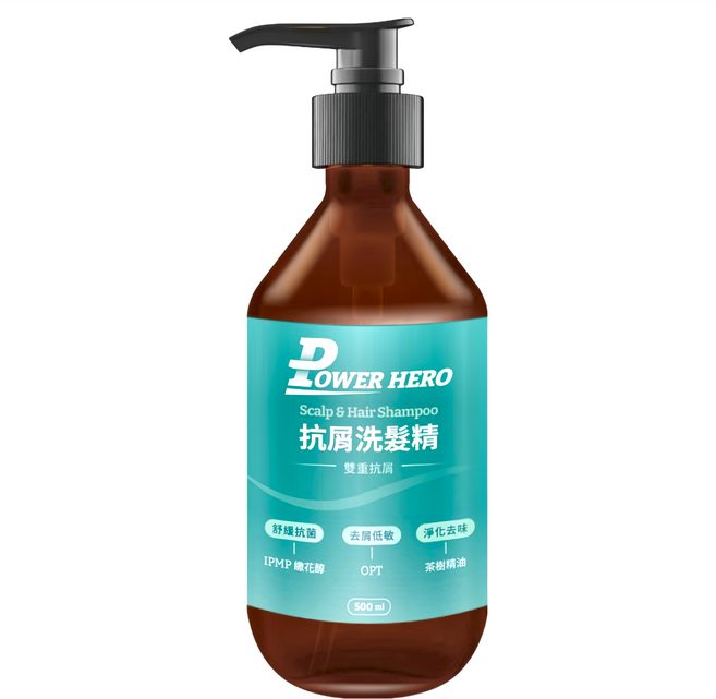 POWER HERO 勁漢英雄 抗屑洗髮精, 500ml, 1瓶