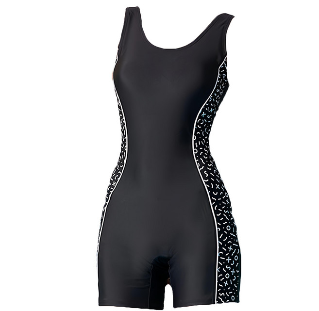 Summer love 夏之戀 大女連身四角泳衣 附離活動式罩杯, 黑色