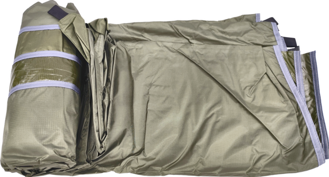 EAMKEVC 伊凱文 軍規天幕 4X4 210T/70D格紋防水布 19個拉掛點 附8營繩+8營釘, 軍綠色