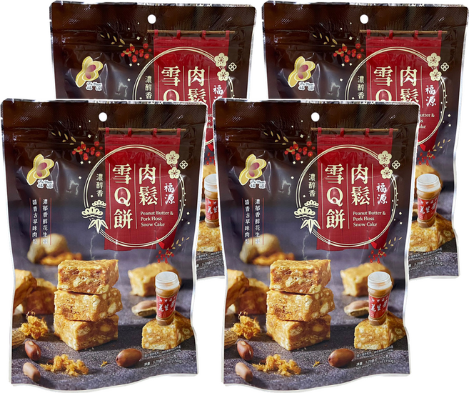 新竹福源 肉鬆雪Q餅, 150g, 4包