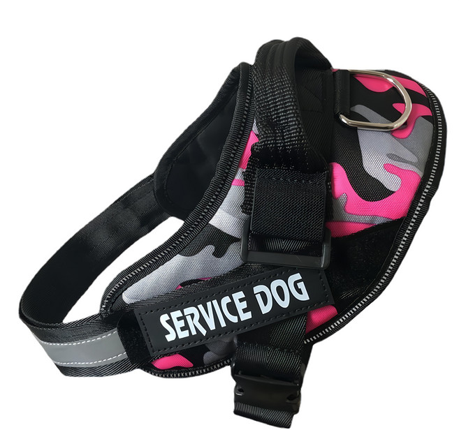 中大型犬防暴衝 K9胸背帶, 粉迷彩, 1個