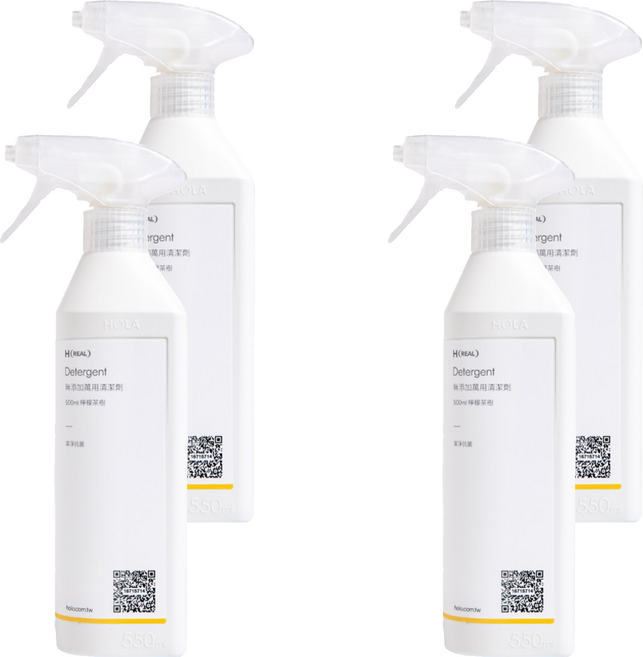 HOLA 和樂家居 REAL 無添加萬用清潔劑 檸檬茶樹, 500ml, 4瓶