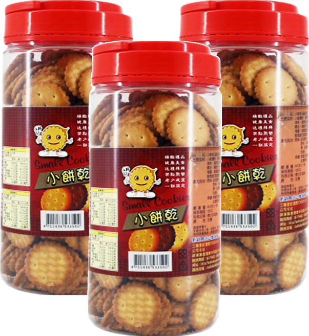 新錤 原味小餅乾, 400g, 3罐