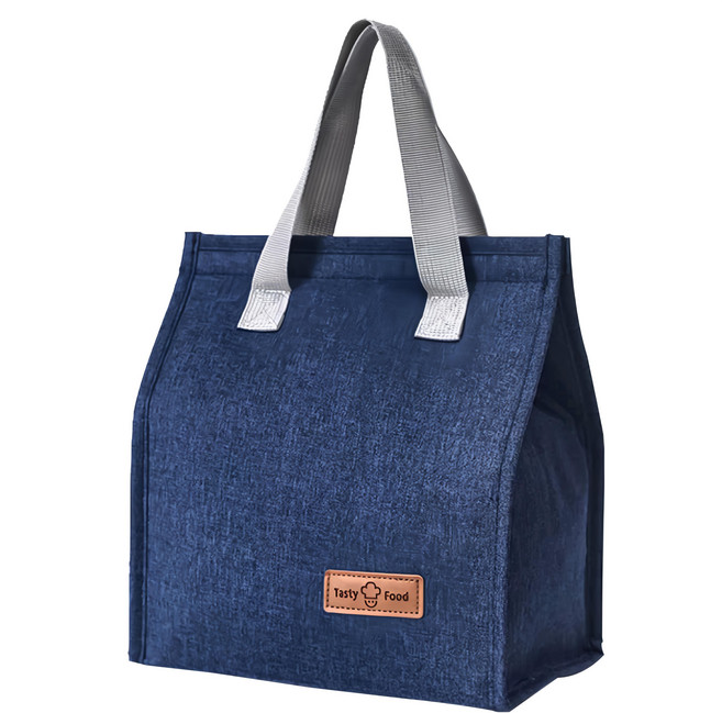 COMET 日式極簡風保溫便當袋 陽離子材質 藏青色, 1個