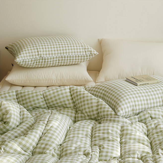 maatila Dessert 格紋薄棉被, 橄欖綠色