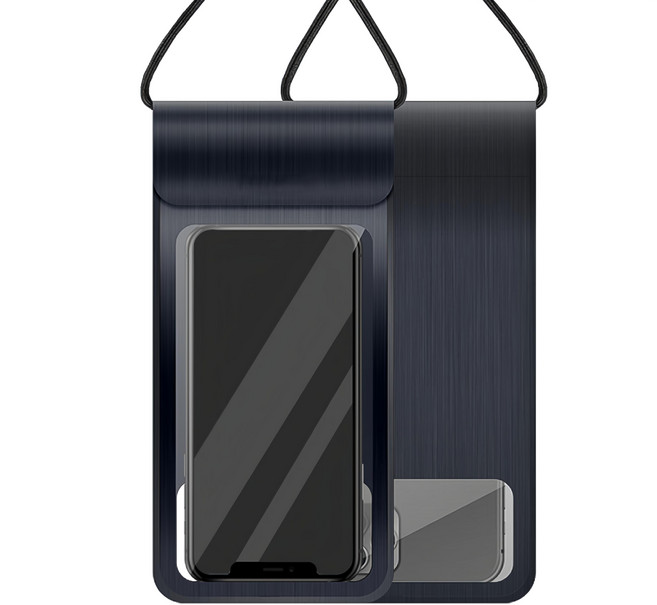 y042 夜光防水手機袋 粗背帶|黑 2入, 1入, 黑