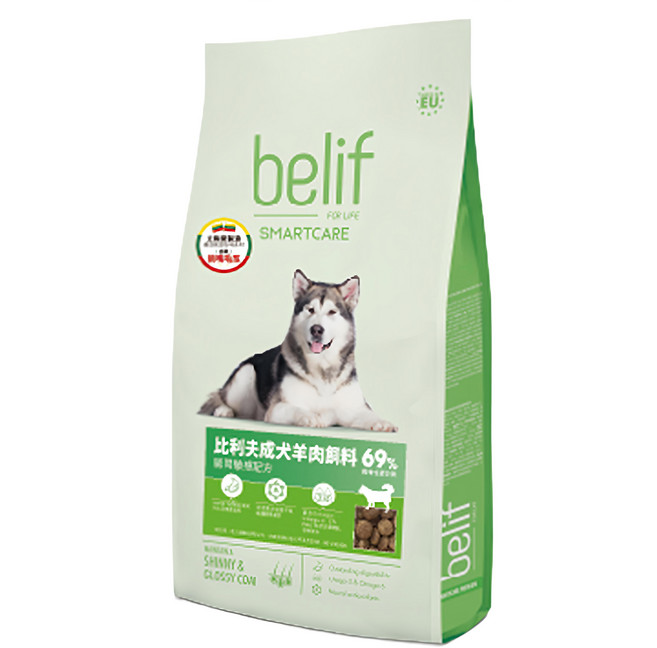 belif 比利夫 成犬用腸胃敏感乾糧, 1袋, 12kg, 羊肉