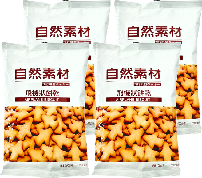 自然素材 飛機狀餅乾, 100g, 4包