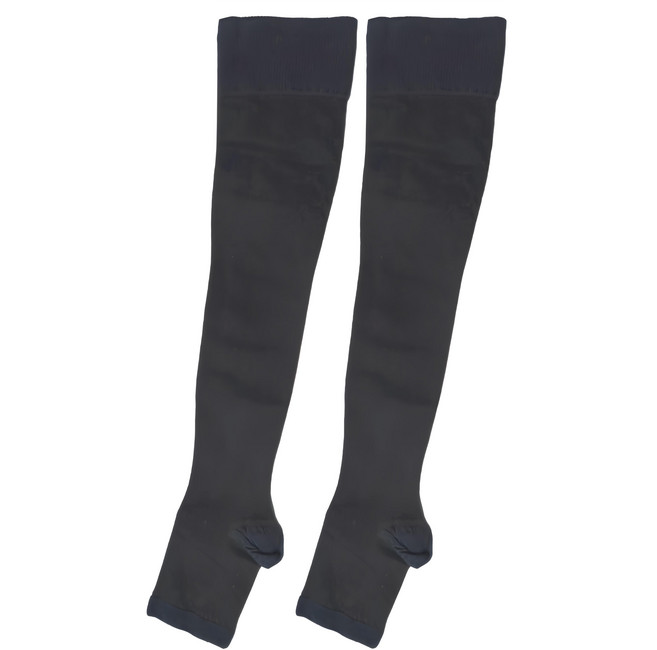 YASCO 昭惠 彈性露趾襪 黑色