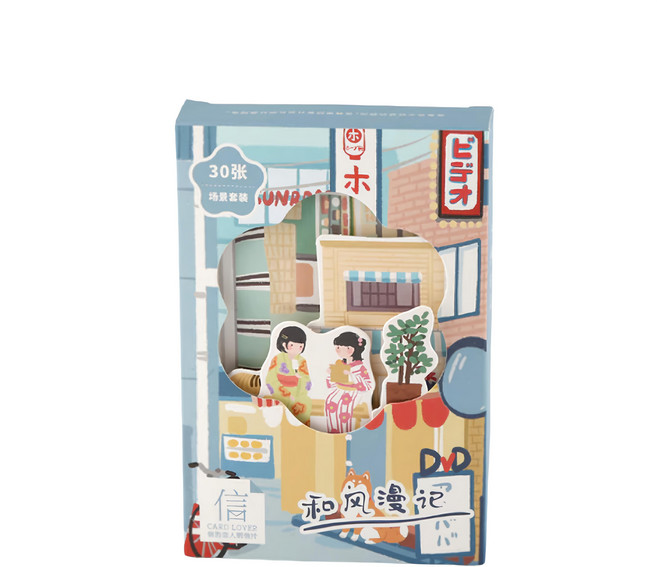 CARD LOVER 信的戀人 明信片 加卡片 綜合版面 30張, 和風漫記 多色, 1盒