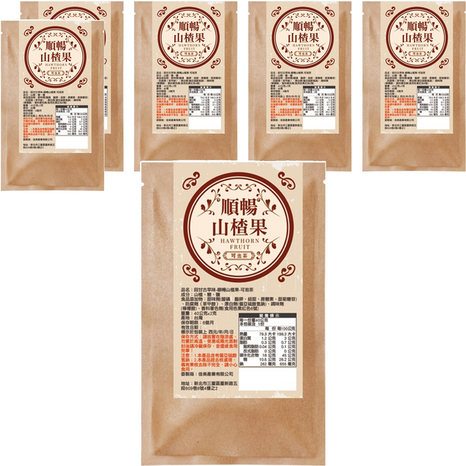 Cammie 佳美 回甘古早味 順暢山楂果, 6包, 40g