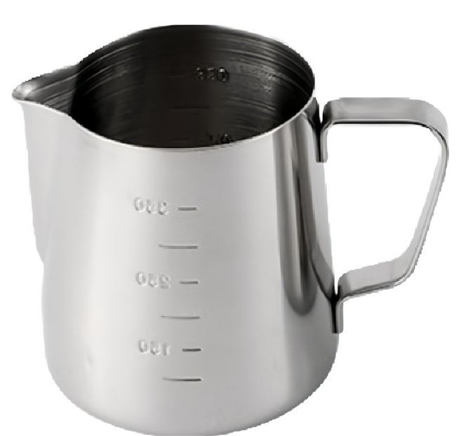 304不鏽鋼 拉花杯 350ml 刻度 打 奶泡 牛奶, 銀色, 1個
