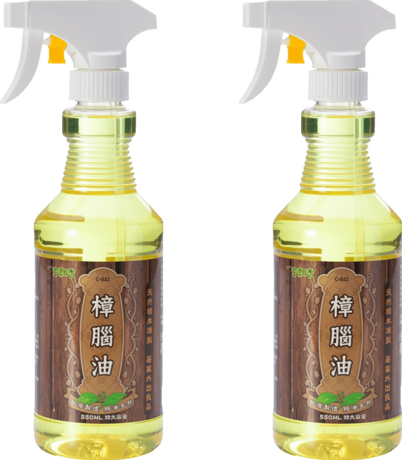 室翲香 樟腦油 噴頭式, 525ml, 2瓶