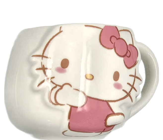 sun art HELLO KITTY 陶瓷蛋型馬克杯 400ml 12.5 x 10.8 x 8.5cm, 1個
