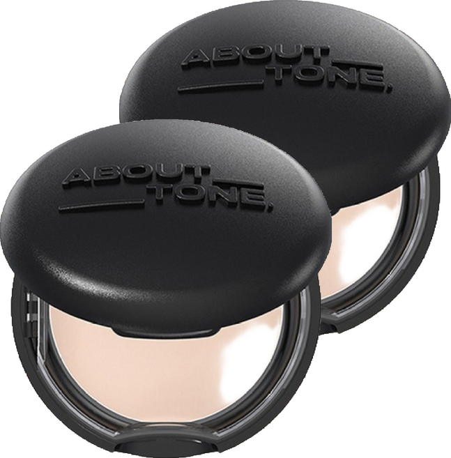 ABOUT TONE. 神奇濾鏡輕薄柔焦粉餅, 2.5 Ivory, 2個