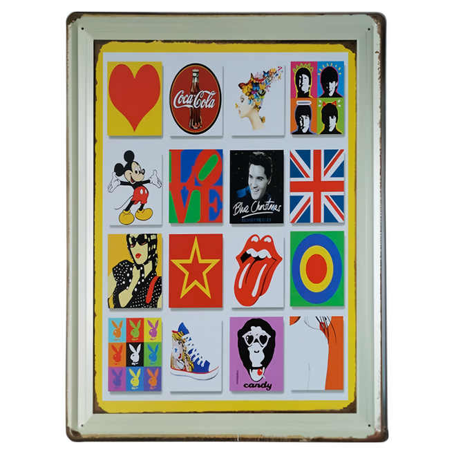 OPUS LOFT 純真年代 仿舊鐵皮畫/壁飾 馬口鐵壁畫, 美式合圖