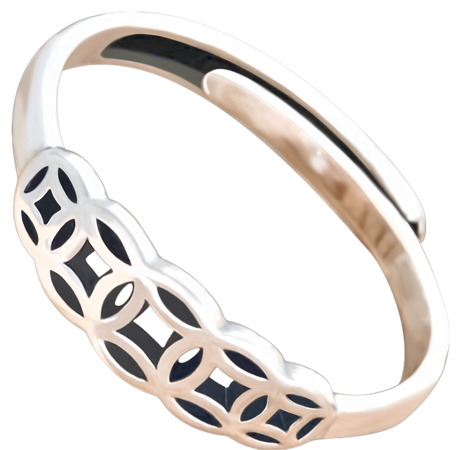 財神小舖 招財五帝錢戒指 925純銀 RS-015