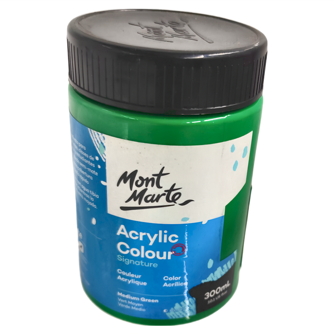 Mont Marte 蒙瑪特 壓克力顏料 MSCH3023 中綠, 1色, 300ml
