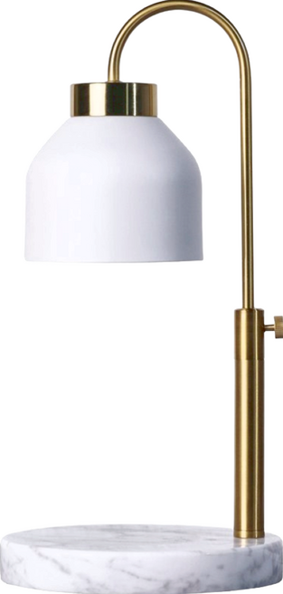 IMOGEN WAX 古銅金白大理石升降款香氛蠟燭暖燈, 白色 + 金色