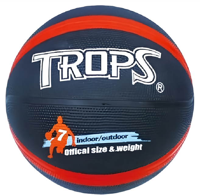 TROPS 特波士 雙色十字籃球 紅色, 1個, 40179B