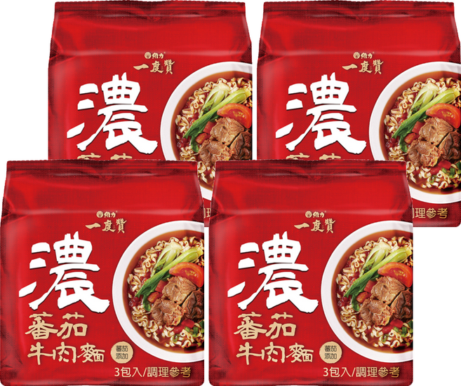 維力 一度贊 蕃茄牛肉麵 185g, 12包