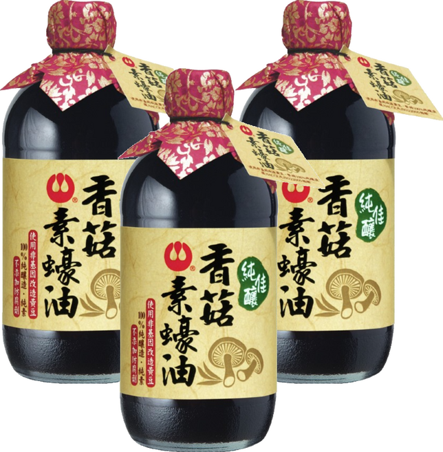 萬家香 純佳釀香菇素蠔油, 510g, 3瓶