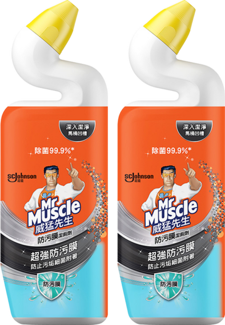 Mr Muscle 威猛先生 防污膜潔廁劑 超強防污膜 防止污垢細菌附著, 750ml, 2瓶