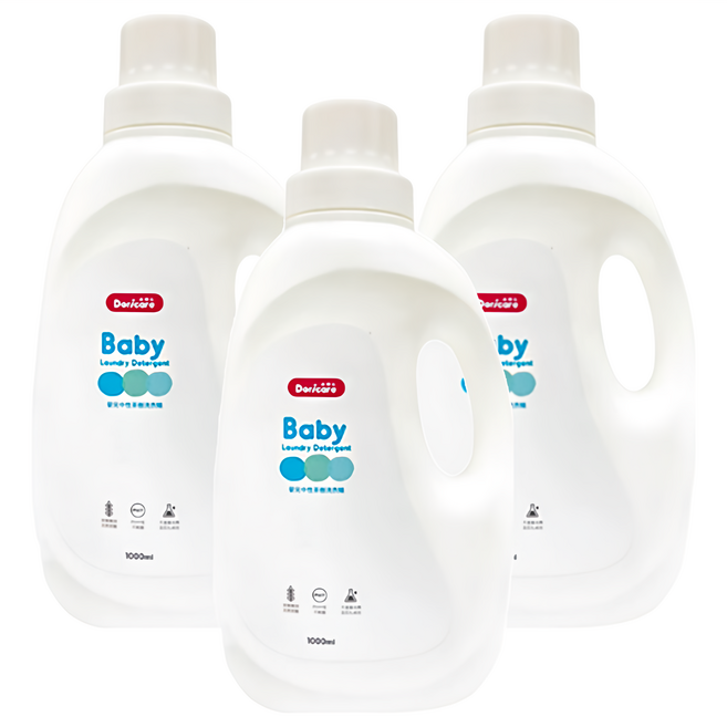 [箱裝]Doricare 朵樂比 嬰兒中性茶樹濃縮洗衣精, 1L, 3瓶
