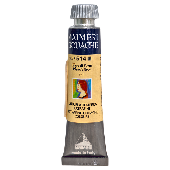 MaIMeRI 美利 GOUACHE 不透明水彩 MA-2002514 514 PAYNES GREY 佩恩灰, 20ml, 1條