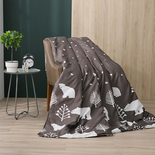 Ishur 伊舒爾 雲絲棉鋪棉涼被, 遇見熊熊 棕色