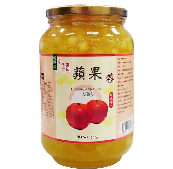 韓味不二 蘋果茶果醬, 950g, 1罐
