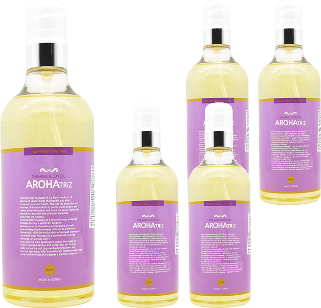 AROHATRiZ 身體精油 柚香茶樹 紫瓶, 500ml, 5瓶