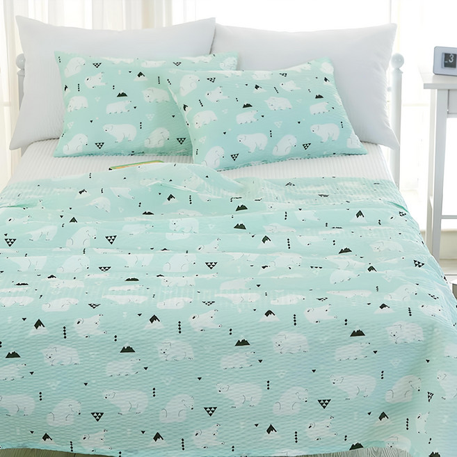 g BEDDING 冰熊泡泡紗夏季薄被, 薄荷綠