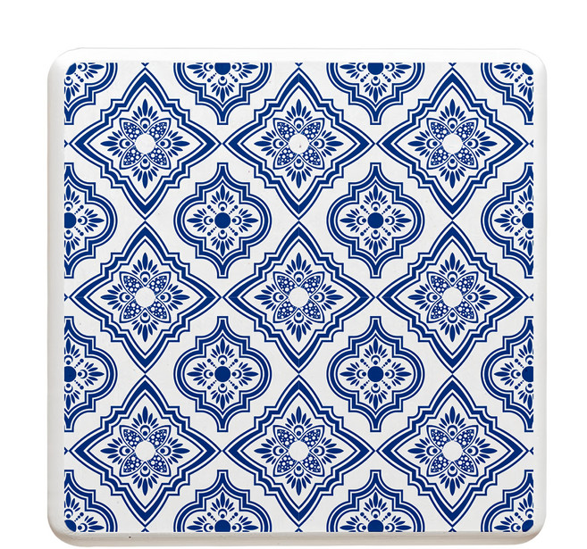10*10*0.9_方形_花磚系列杯墊_藍花瓷, 1入
