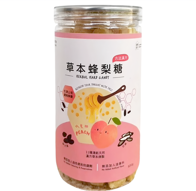 Love Nature Simple Life 依琦匠子 草本蜂梨糖 水蜜桃口味, 500g, 1罐