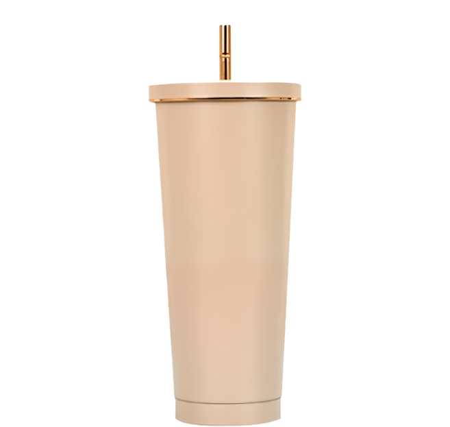 小麥購物 不銹鋼吸管杯 S072, 咖啡色, 750ml, 1個