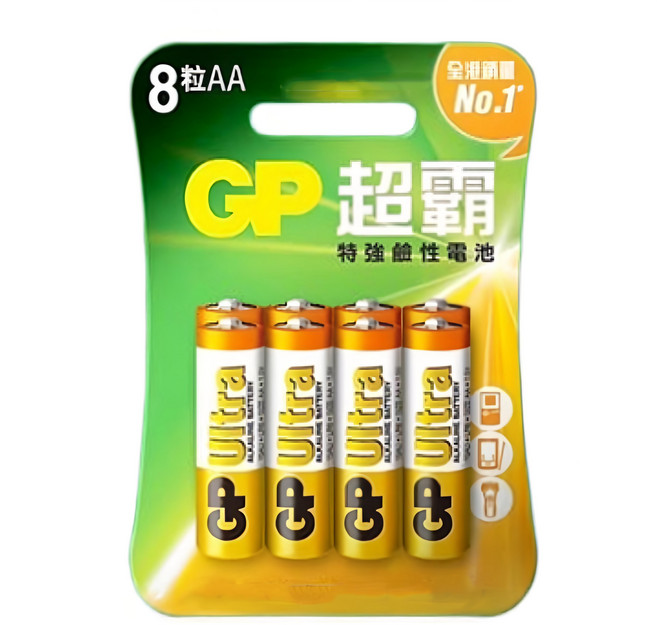 GP Batteries 超霸 Ultra 鹼性電池 AAA 4號 贈修正帶 1個, 8個裝, 1組