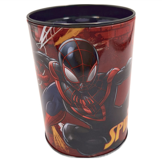 MARVEL 漫威 SPIDER-MAN 蜘蛛人 筆筒存錢筒 金屬材質, 黑色, 1組