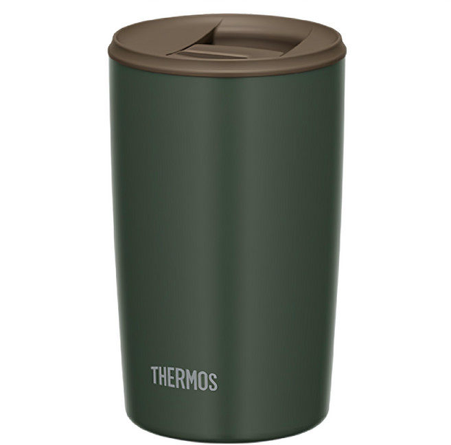 THERMOS 膳魔師真空斷熱保溫杯 JDP-401 400ml 不鏽鋼杯身 塑料上蓋, 墨綠色, 1個