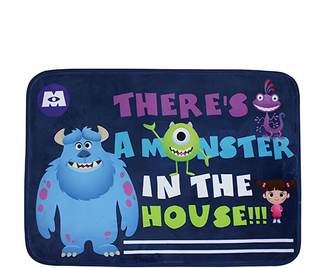 MONSTERS INC. 怪獸電力公司 文字絨毛地墊, 怪獸電力公司 深藍色