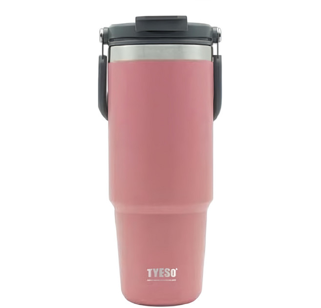 TYESO 泰碩 手提304不銹鋼水杯, 粉色, 1個, 900ml