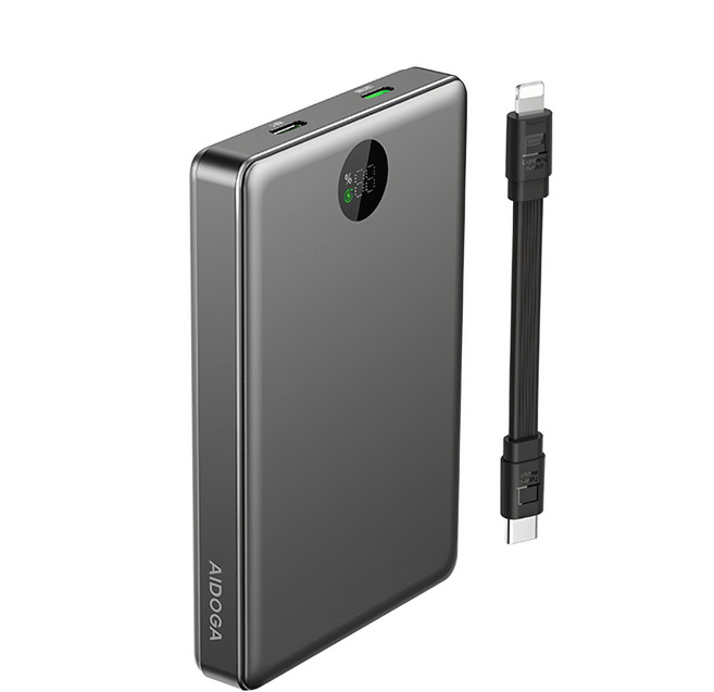 AIDOGA 艾迪伽 PowerSmart PD雙向快充智能斷電行動電源 可上飛機 38.5Wh 10000mAh, 鈦灰色, PB-4061