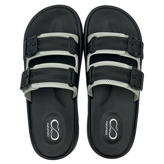 WUWU 冒險家雙帶厚底拖 MA072 44, 黑色, 280mm